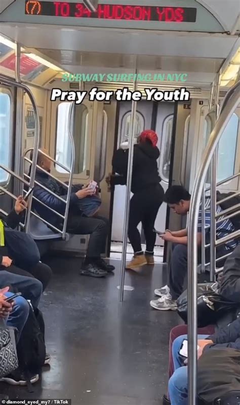 No Nonsense Nyc Womans Hilarious Reaction On Realizing Subway Surfer