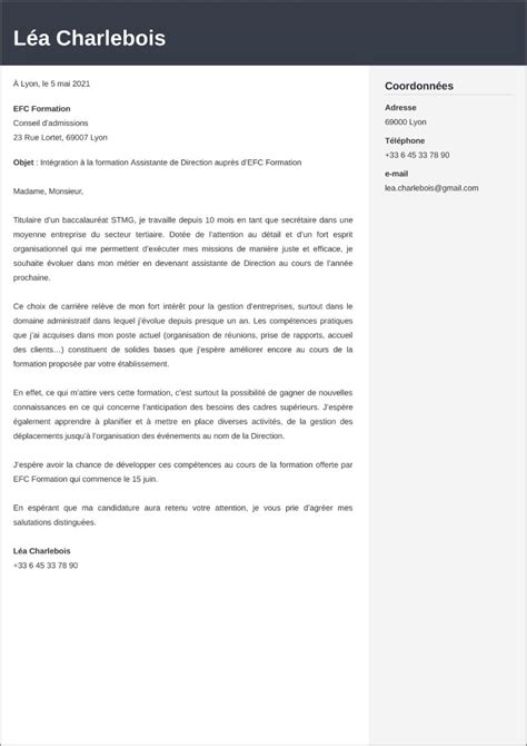 Lettre De Motivation Pour Une Formation Exemple De Demande