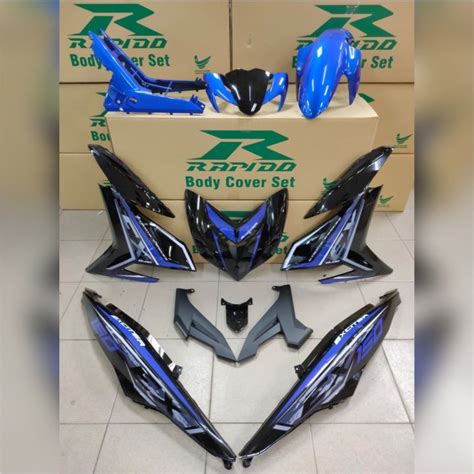 RAPIDO COVER SET Y15ZR V1 V2 EXCITER RC150 32 BLUE STICKER TANAM