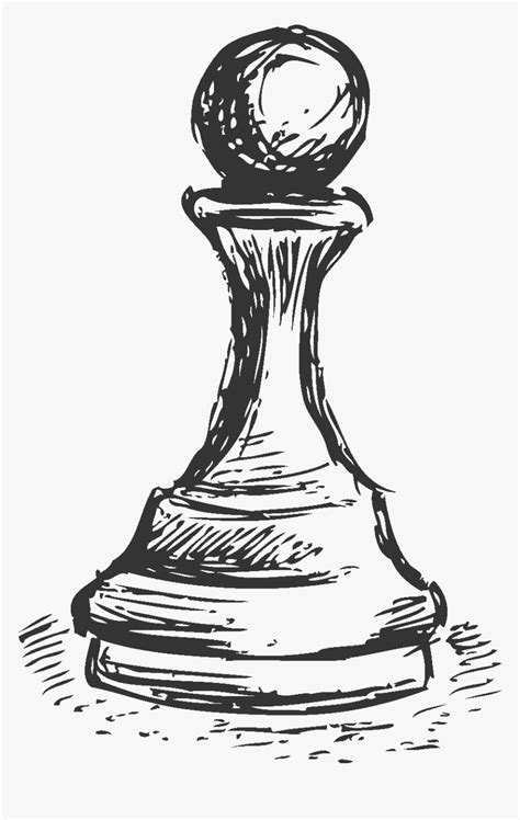 Sketch Pawn Transprent Png - Chess Pieces Png Draw, Transparent Png - kindpng