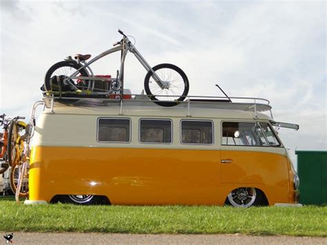 Neat Custom Lowered Van Love The Custom Bike Too Vintage Vw Camper