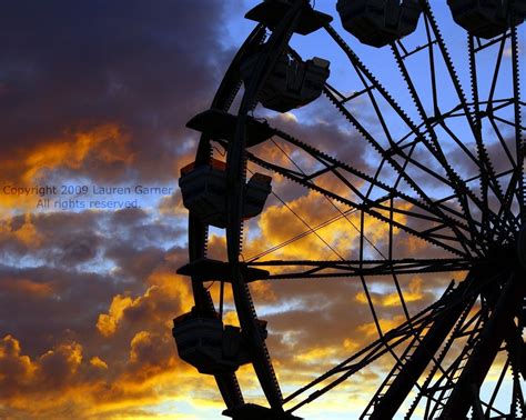 Ferris Wheel Sunset Fair Carnival Photography Geometric