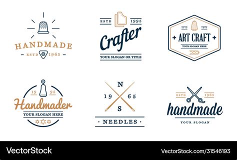 Logo design handmade diy craft tailoring Vector Image