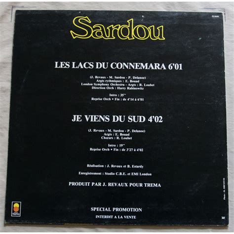 Les Lacs Du Connemara Version Longue De Michel Sardou Maxi 45T Chez