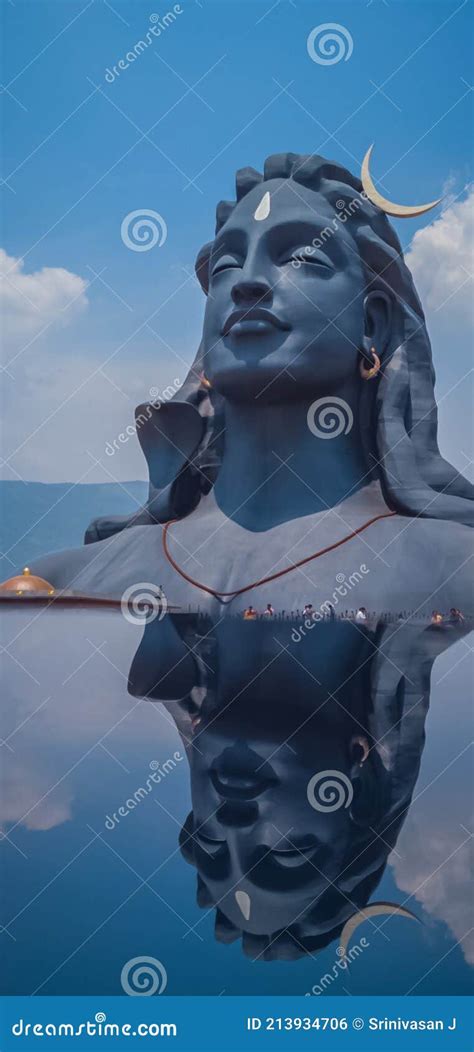 Coimbatore India March Reflection Of Adiyogi Shiva Statue