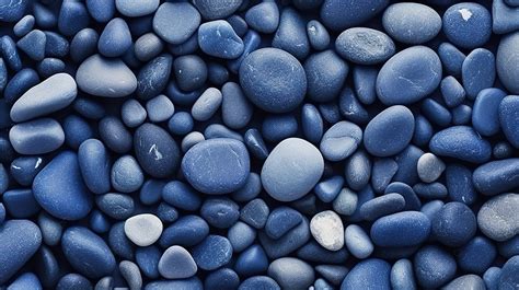 Top View Of Dark Blue Smooth Stones A Decorative Garden And Landscape