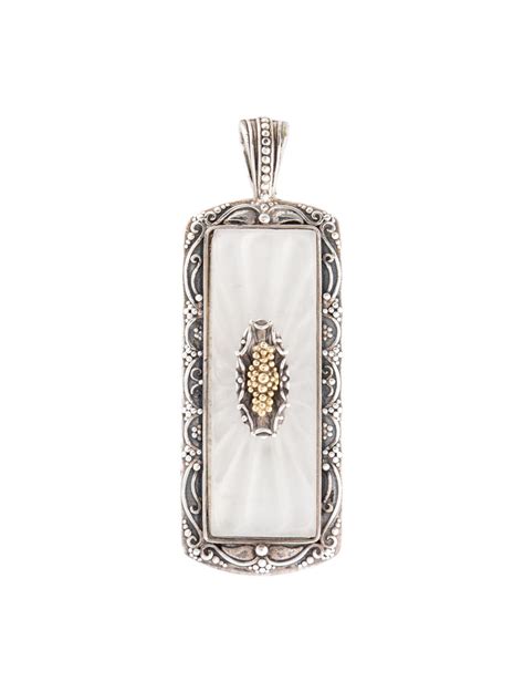 Konstantino Carved Quartz Pendant 18k Yellow Gold Pendant Necklace