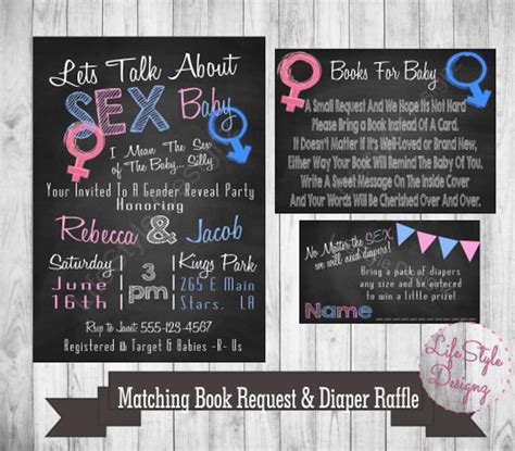 Gender Reveal Invitation Lets Talk About Sex Baby Pink Or Etsy