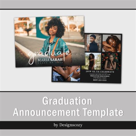 Blank Graduation Announcement Template | Master Bundles