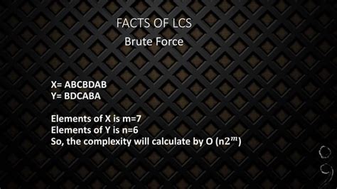 Longest Common Subsequence Lcs PPT