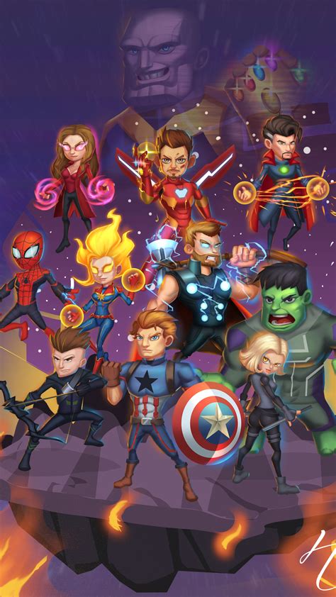 1080x1920 Chibi Avengers Endgame Art Iphone 7,6s,6 Plus, Pixel xl ,One ...