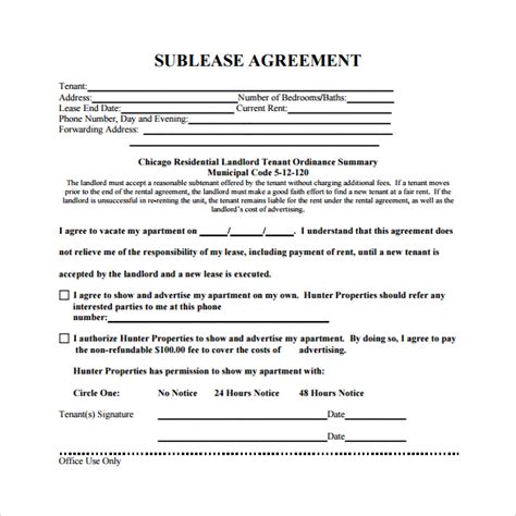 Free Sample Sublease Agreement Templates In Google Docs Ms Word