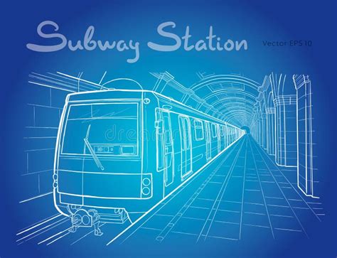 Hand Drawn Sketch Subway Station Stock Vector - Illustration of express ...