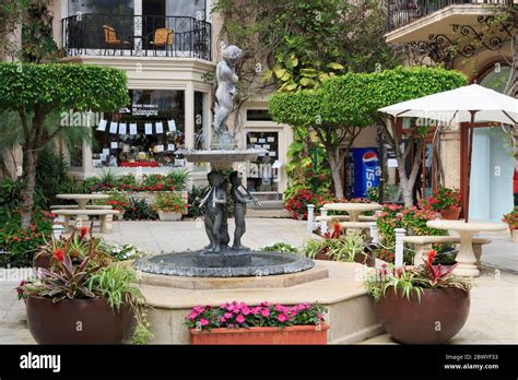 Courtyard Fountain On Worth Avenue Palm Beach Florida USA North America