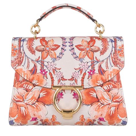 Ferragamo Margot Gancini Top Handle Floral Print Tote Bag 21I059 759885