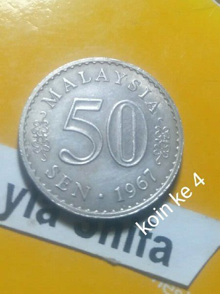 Jual Koin Malaysia 50 Sen 1967 Gedung Parlemen Agong Federal Monarki