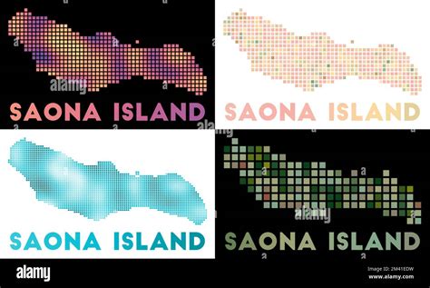 Saona Island map. Collection of map of Saona Island in dotted style ...