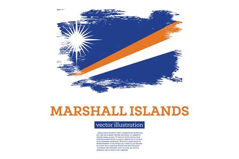 Marshall Islands Flag with Brush Strokes.