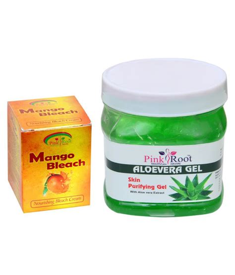 Pink Root ALOEVERA GEL 500GM WITH MANGO BLEACH 50GM Day Cream 50 Gm