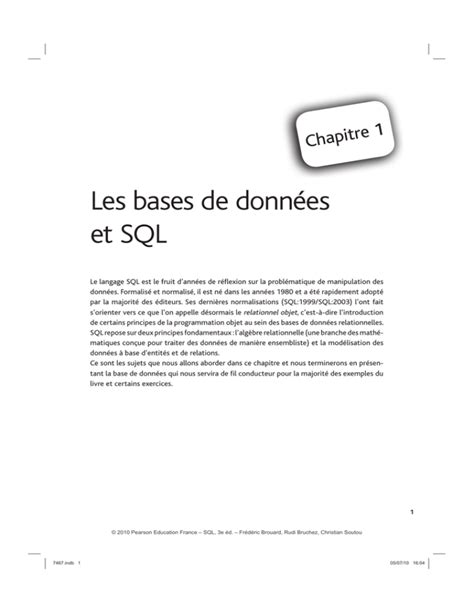 Les Bases De Données Et Sql