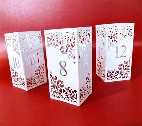 12 Svg Template Table Number Centerpiece Lanterns 3d Diecut Etsy