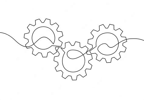 Premium Vector A Black And White Drawing Of Gears With The Word Gears