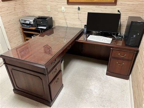 Kimball Mahogony Executive L Shaped Desk Estate Rescue Queens