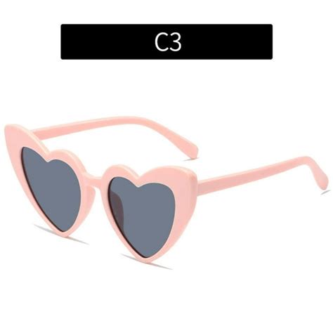 Retro Clout Goggle Fashion Love Heart Sunglasses Uv400 Protection