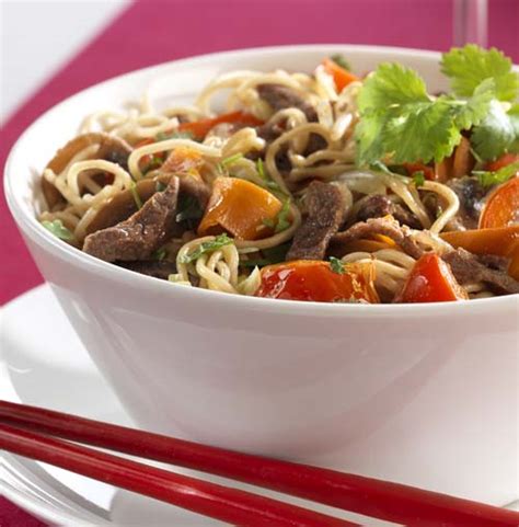 Recette pour Wok de boeuf épicé aux légumes sautés Colruyt En Cuisine