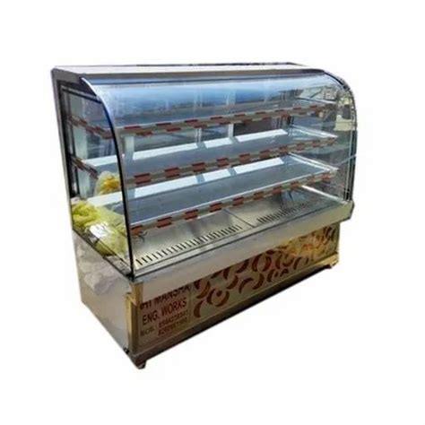 Curved 4 Shelves Stainless Steel AC Sweet Display Counter At Rs 11499