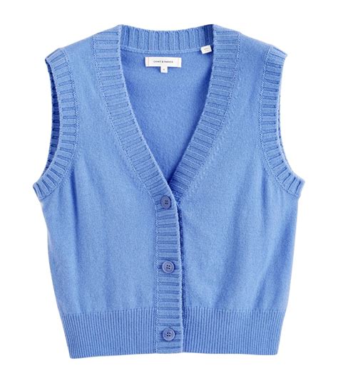 Womens Chinti Parker Blue Wool Cashmere Basics Waistcoat Harrods