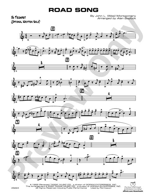 Road Song Bb Trumpet Optional Solo Bb Trumpet Optional Solo Part