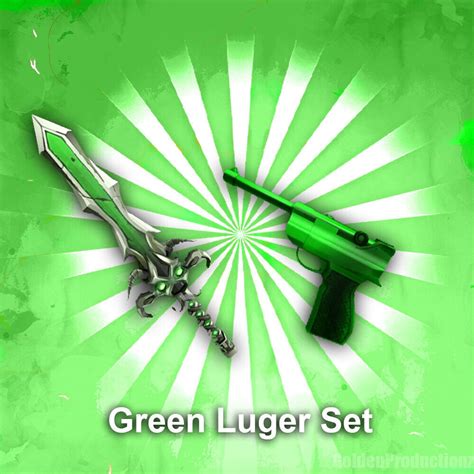 Roblox Murder Mystery 2 Mm2 Green Luger Set Read Description Etsy