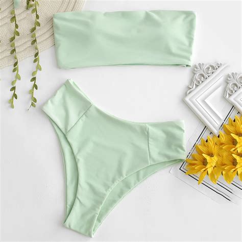 Gameit Women Sexy Bikini Set Bandeau Collar High Cut Bikini Set Summer