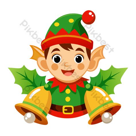 Cute Boy Elf With Ts Box And Belles Vector Png Images Ai Free