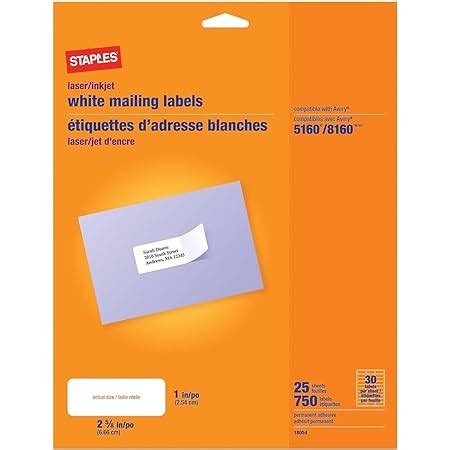 Amazon Staples White Shipping Labels X Sheets