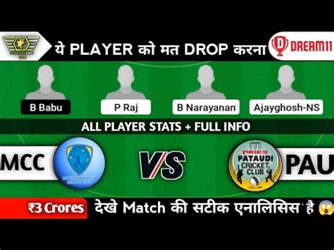 Mcc Vs Pau Dream Prediction Mcc Vs Pau Dream Kca Club