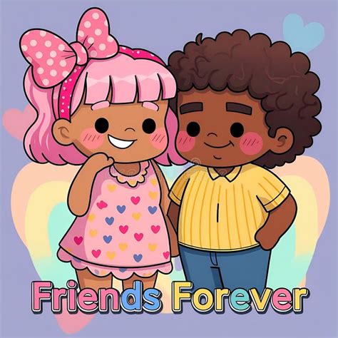 friends  whimsical cartoon duo  heartfelt harmony stock