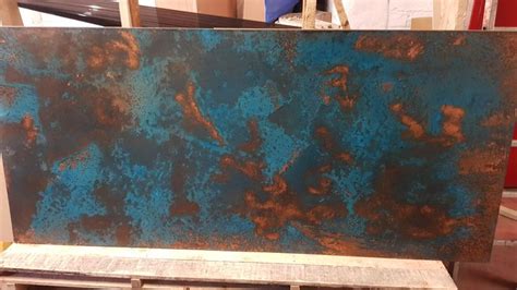 Copper Blue 60 Patina On 200x100cm Copper Sheet