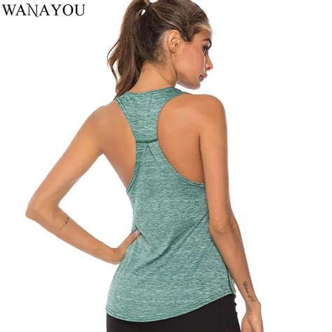 Wanayou Sem Mangas Racerback Yoga Colete Atl Tico Fitness Sport Tank