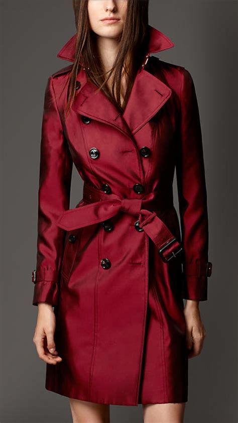 Burberry Silk Blend Trench Coat Burberry Lookastic