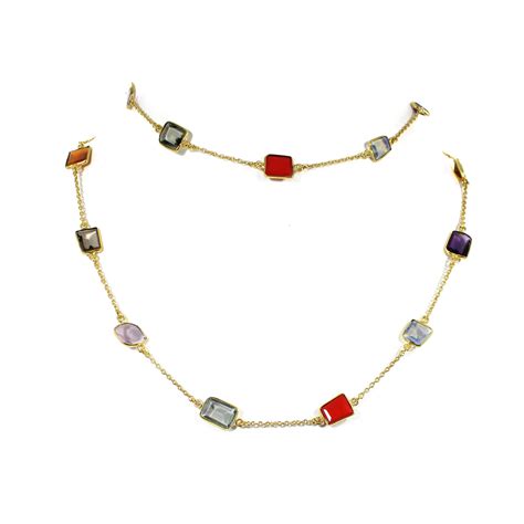 Multi Gemstone Handmade Necklacewedding Necklacecolorful Etsy