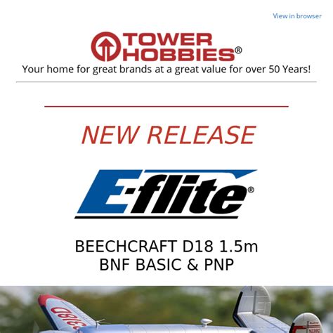 New Release E Flite Beechcraft D18 1 5m BNF Basic PNP Tower Hobbies