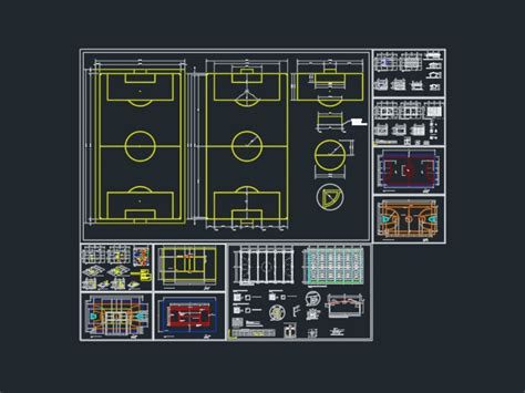 Canchas Deportivas En Autocad Descargar Cad Kb Bibliocad