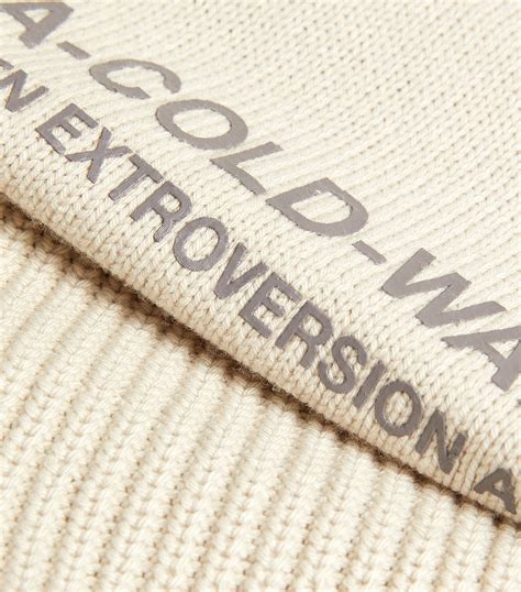 A Cold Wall Beige Cotton Rich Slogan Sweater Harrods Uk