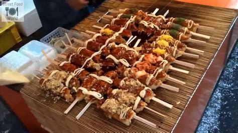 Amazing Hashimaki Okonomiyaki On A Stick Japan Street Food YouTube