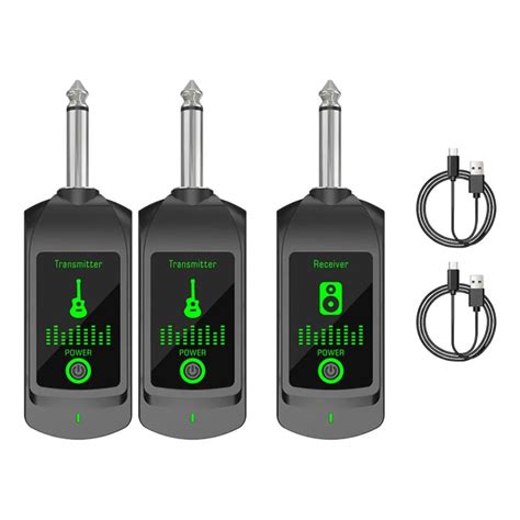 Transmissor Guitarra Sem Fio - Transmissor Receptor Sem Fio Para Guitarra P10 2.4G LED Verde | Shopee ...