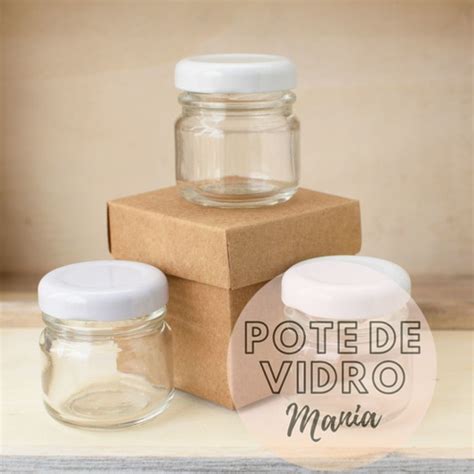 Pote Vidro Para Geleinha 40ml Tampa Branca Ref1056 Elo7