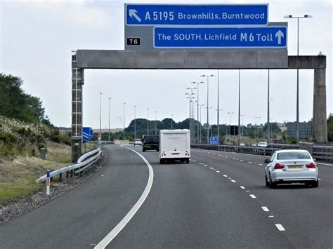 Overhead Sign Gantry M6 Toll Road Motorway Signs Toll Road Lichfield