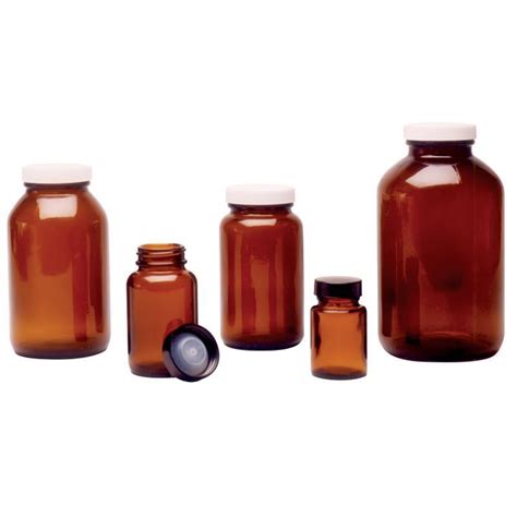 CG-820 - BOTTLES, AMBER GLASS, WIDE MOUTHS, BULK PACKS- Chemglass Life ...